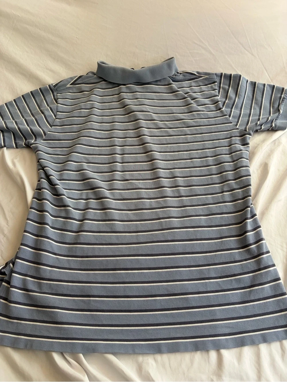 Ralph Lauren Men's Striped Polo - Light Blue & Gray Size XL